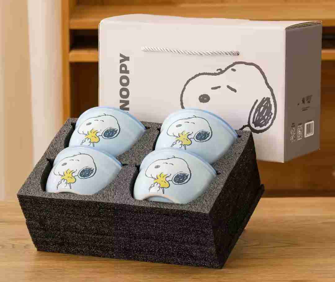 Happy Campers Ceramic Cup Set – 4 Pieces