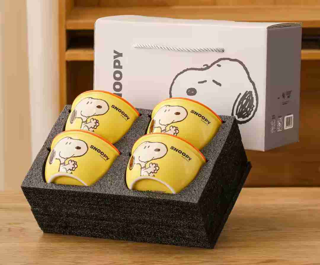 Happy Campers Ceramic Cup Set – 4 Pieces