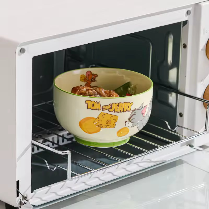 Retro Cartoon Ceramic Bowl Set – 4-Piece