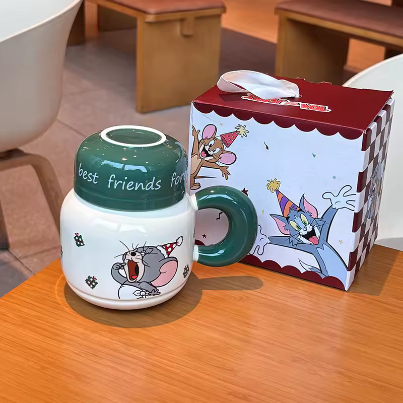 Ceramic Character Mug Set with Lid – Classic Edition