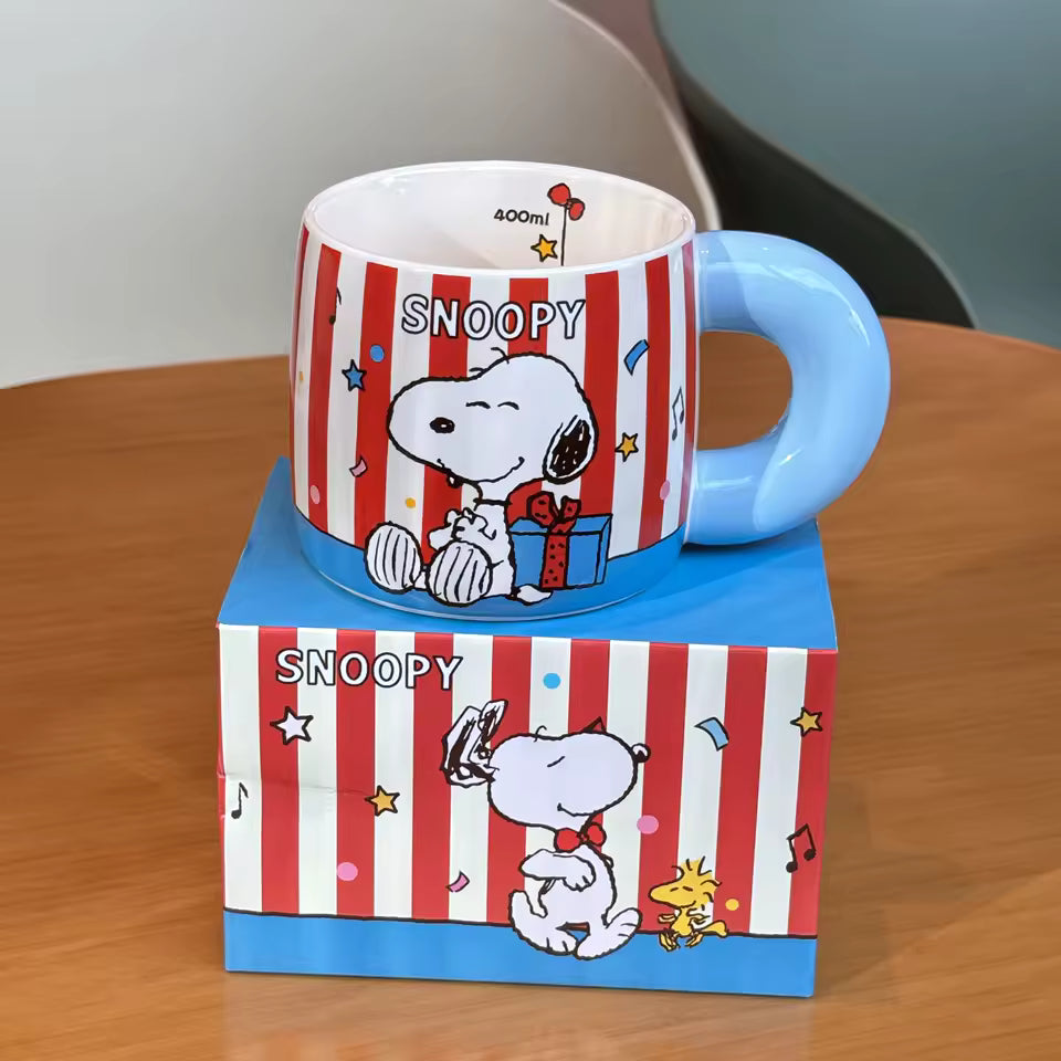 Retro Stripe Ceramic Mug – 400ml