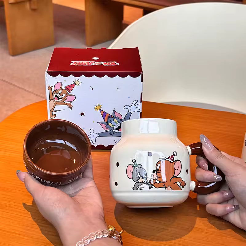 Ceramic Character Mug Set with Lid – Classic Edition