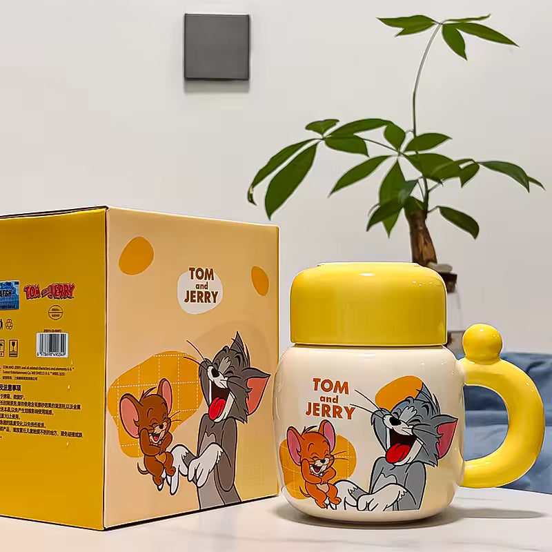 Ceramic Character Mug Set with Lid - 480ml