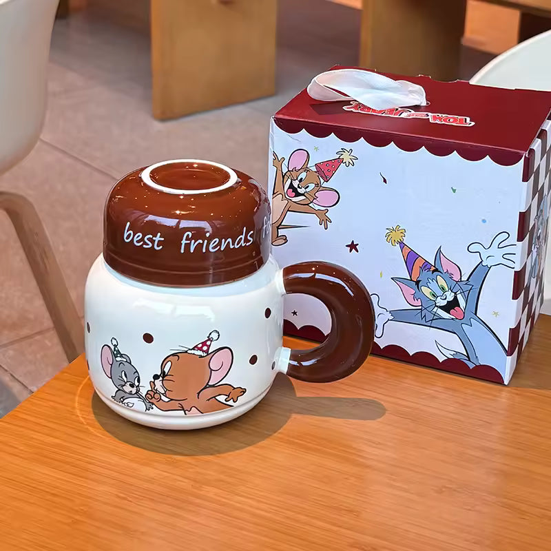 Ceramic Character Mug Set with Lid – Classic Edition