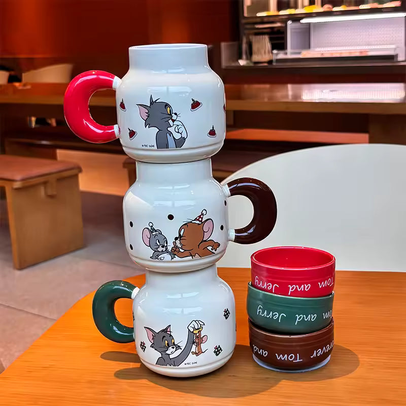 Ceramic Character Mug Set with Lid – Classic Edition