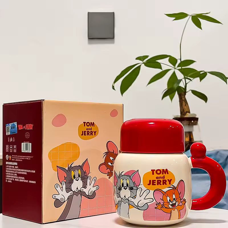 Ceramic Character Mug Set with Lid - 480ml