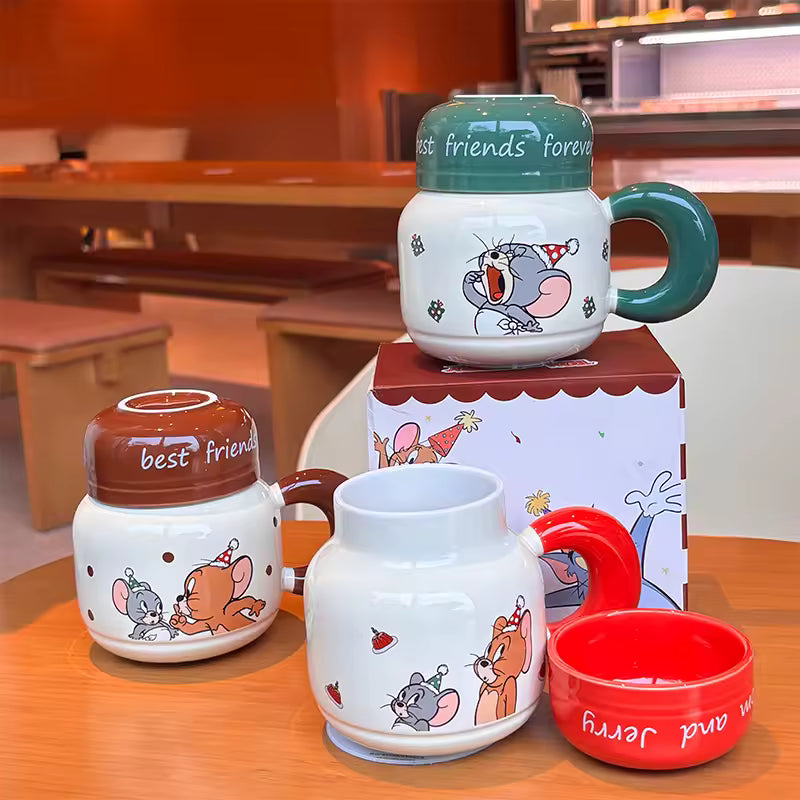 Ceramic Character Mug Set with Lid – Classic Edition