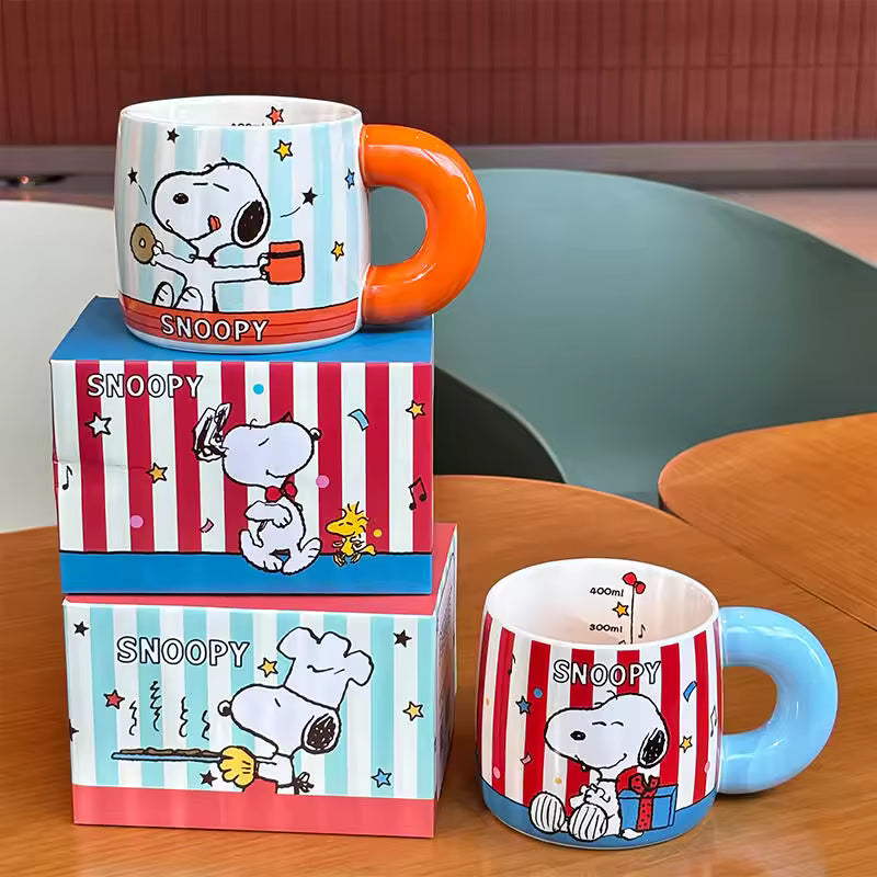 Retro Stripe Ceramic Mug – 400ml